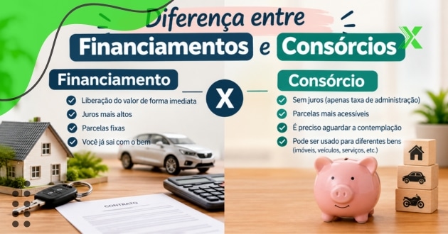 Diferença entre financiamentos e consórcio